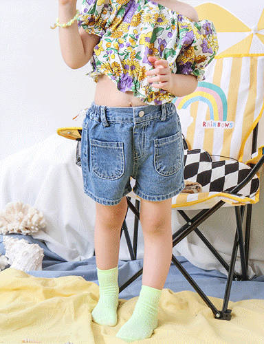 D22316 Double Pocket Denim Shorts★Sold out of stock ★